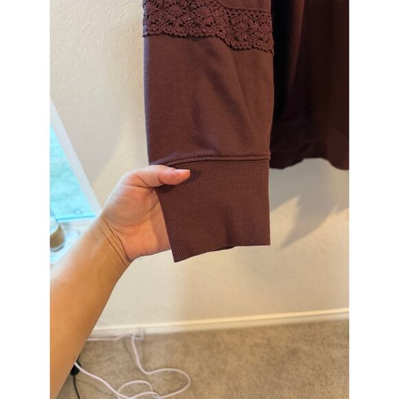 Maurices Lace Panel Pullover Sweatshirt Mauve Purple Size 2X - Picture 8 of 9